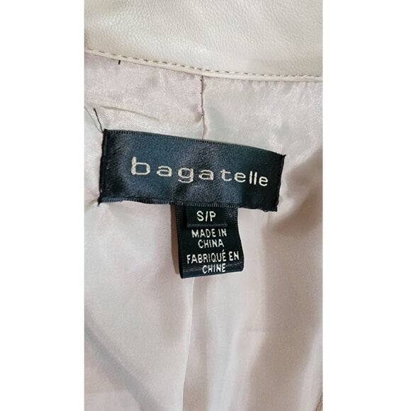 BAGATELLE NWOT Bone Color Leather-Look Motorcycle Jacket Size S/P - Picture 5 of 9